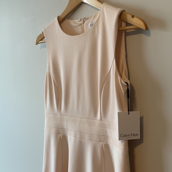 NEW! Calvin Klein Fit & Flare Petite Pink Evening Dress Size 6P - Picture 5 of 17
